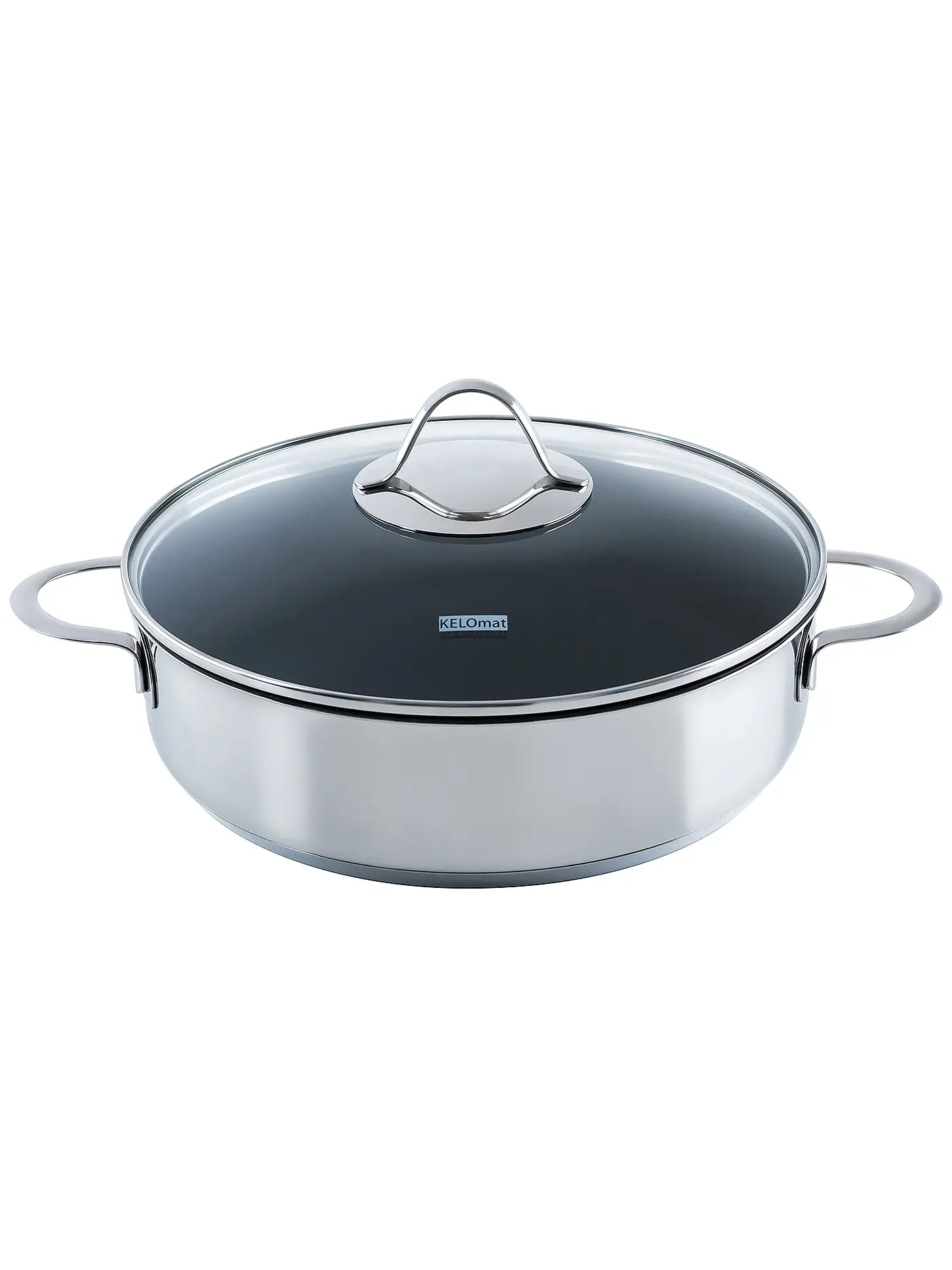 KELOMAT | Schmorpfanne mit Deckel Perfekt 28cm Edelstahl Antihaft | 